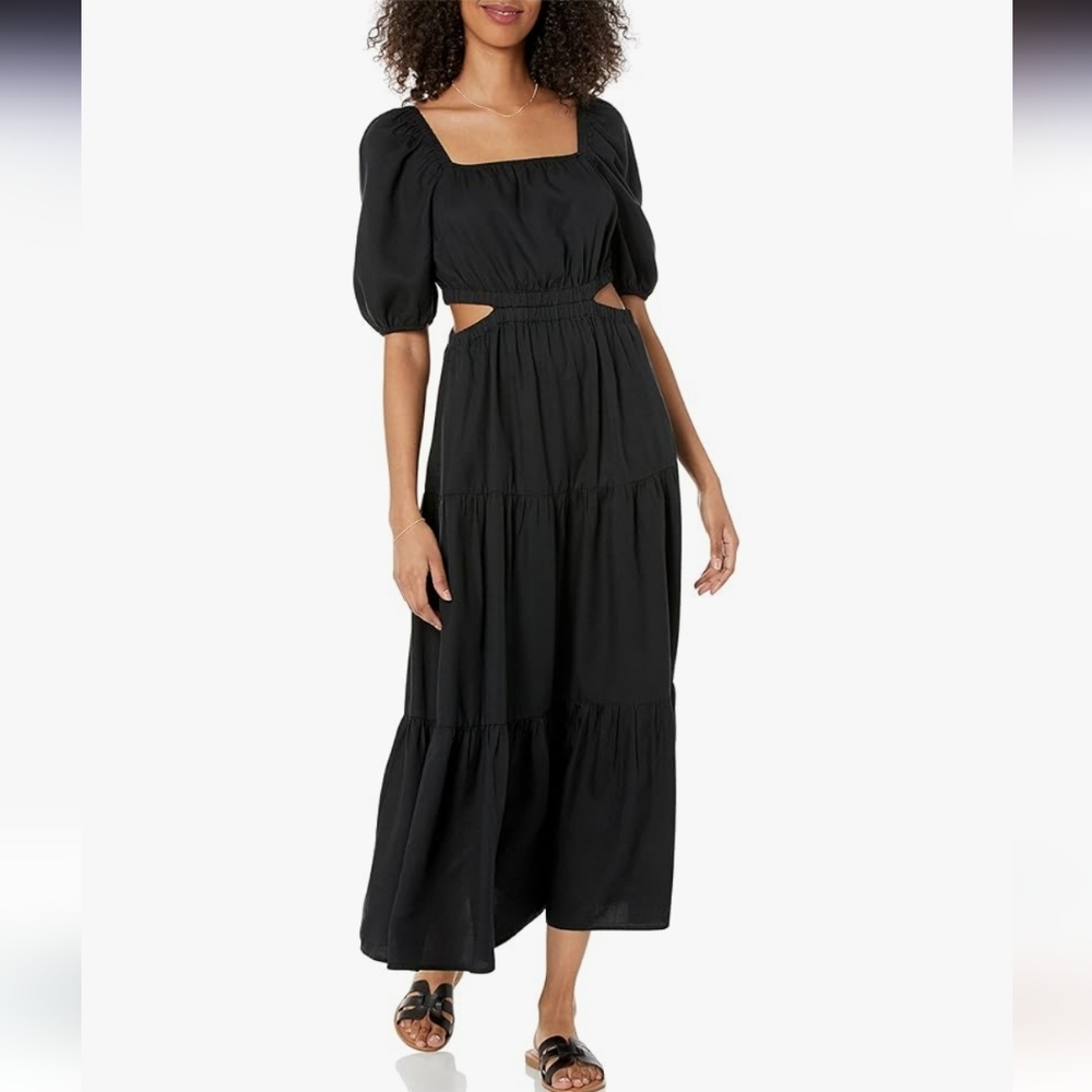The Drop Womens Anaya Square Neck Cut-Out Tiered Maxi Dress NWOT